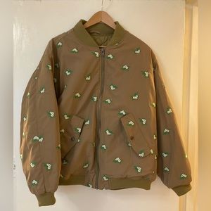 Clare V x Monoprix embroidered bomber jacket